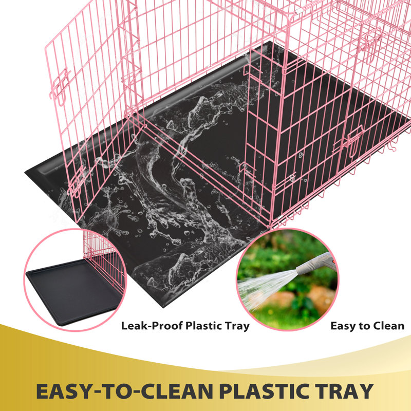 Archie Oscar Jorden Dog Crates For Large Dogs Folding Metal Wire Crates Dog Kennels Outdoor And Indoor Pet Dog Cage Crate With Double Door Divider